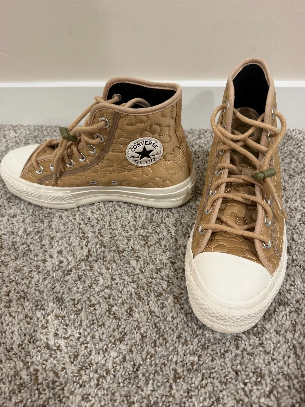 Converse Quilted High-Top Sneakers - Tan